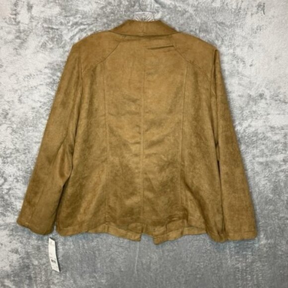 Notations Women Western Cowboy Ruffle Faux Suede Lightweight Jacket Top 2X Plus - Picture 2 of 11